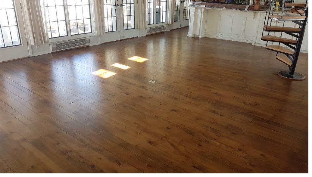 Recently completed flooring installation